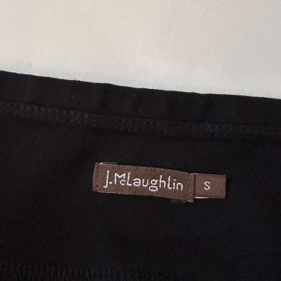 J. McLaughlin Faux Leather Panel Leggings SIZE SMALL Black Pull On Stretch - Picture 3 of 4